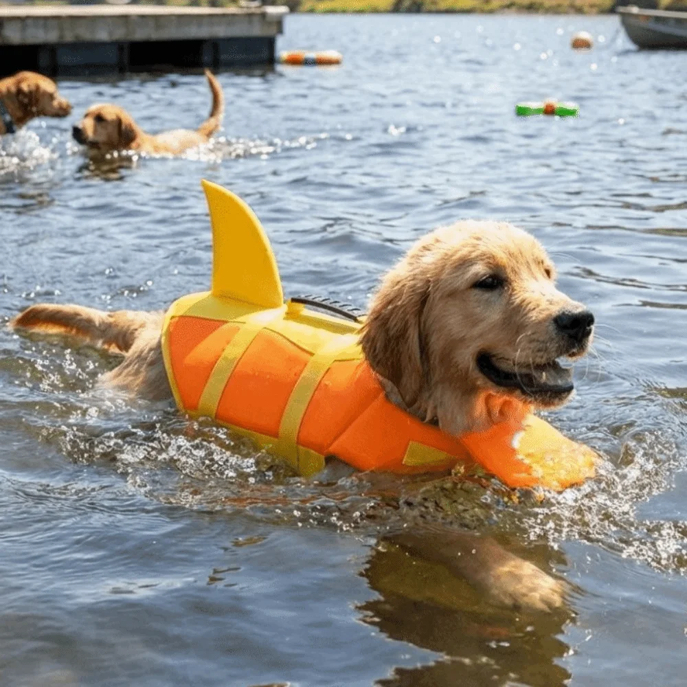 Colete Salva-Vidas para Cães de Poliéster Ajustável com Flutuabilidade - Image 2