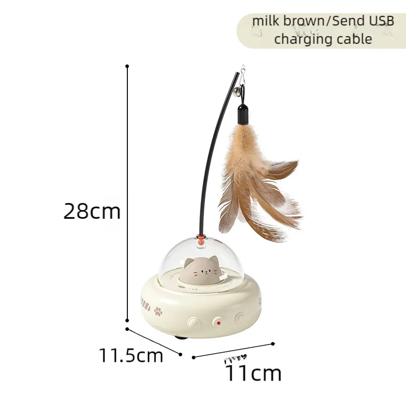 Brinquedo Elétrico Interativo UFO para Gatos com Pena Substituível - Imagem 5