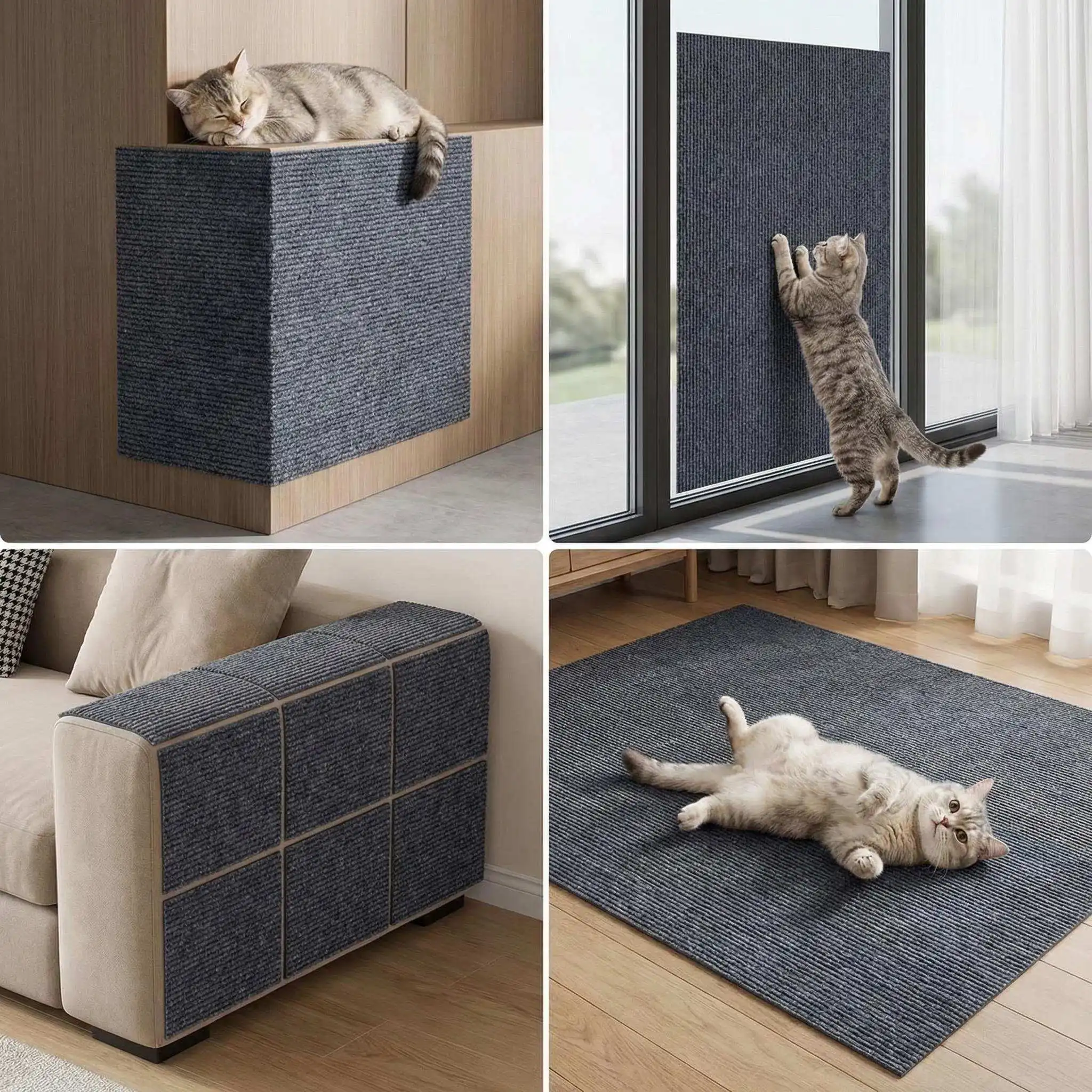 Protetor de Móveis Autoadesivo para Gatos de Sisal e Papelão DIY - Imagem 6