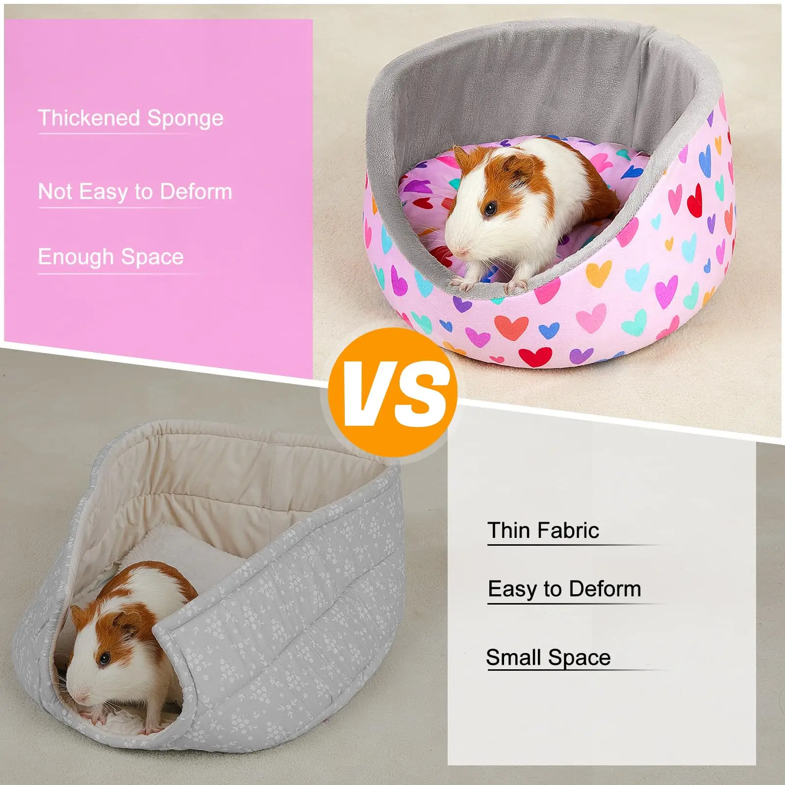 Cama Concha para Porquinho-da-Índia e Coelhos com Tapete Removível - Image 3