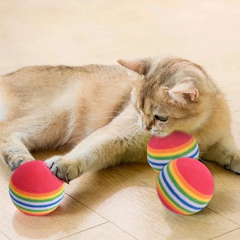 Bola Interativa Rainbow para Gatos e Cães de EVA 3,5 cm com Chocalho - Image 4