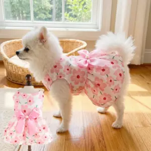 vestido floral para cães pequenos