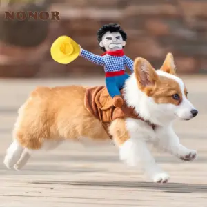 roupa de halloween para cães cowboy