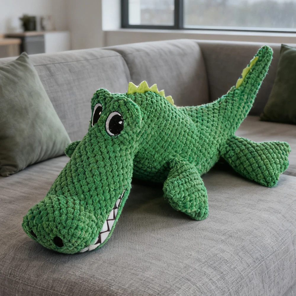 Brinquedo de Pelúcia para Cães e Gatos Dinossauro com Som e Tecido Duplo - Imagem 4