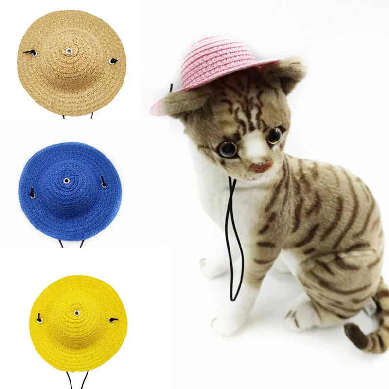 Chapéu de Sol para Cães e Gatos de Palha com Alça Ajustável - Image 4