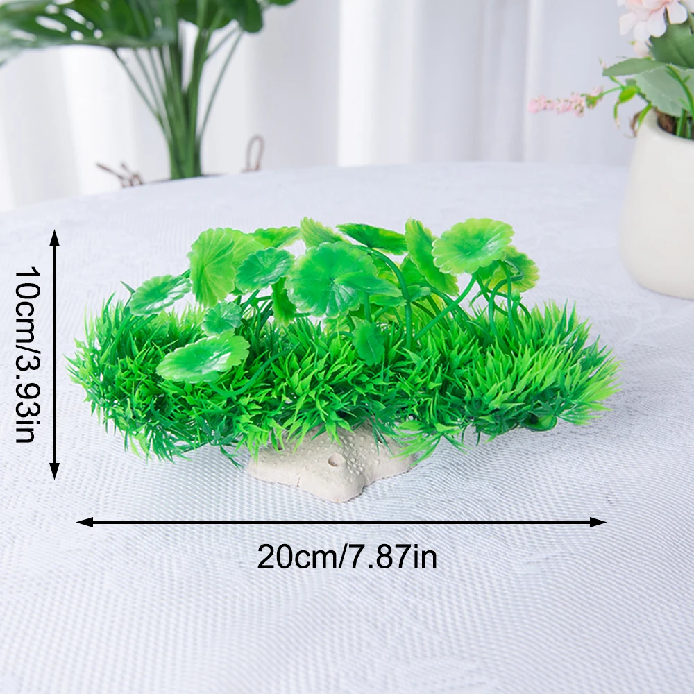 Planta Artificial para Aquário de Plástico BRANCO com Base - Imagem 6