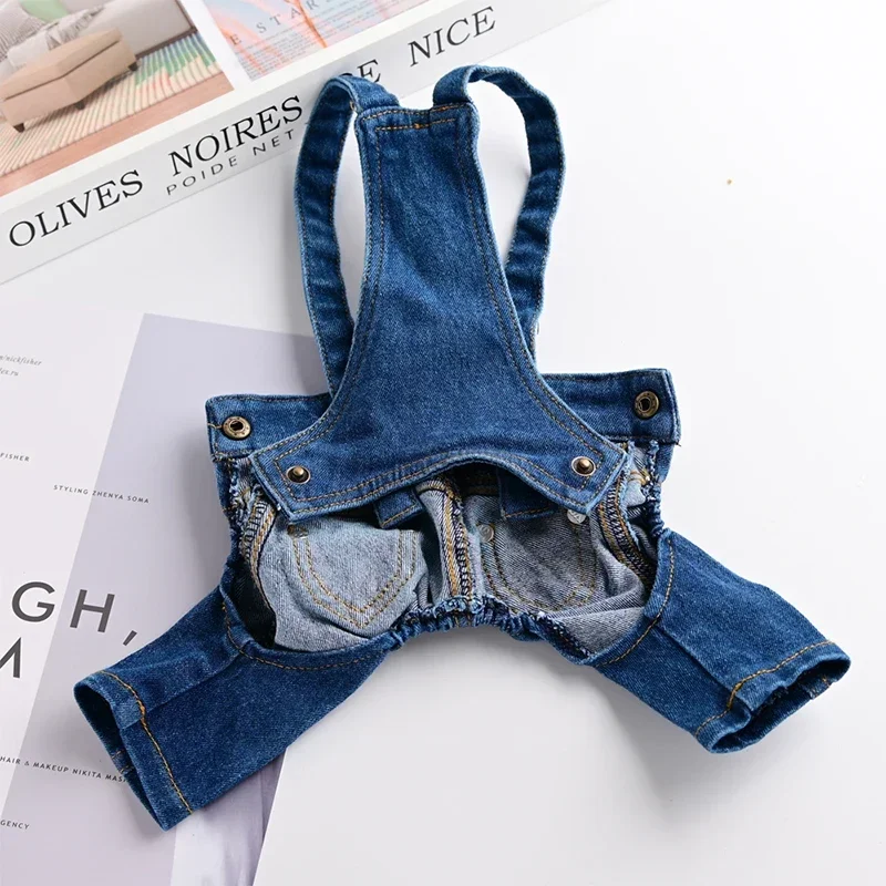 Macacão Jeans para Cães Pequenos de Chihuahua Yorkshire - Imagem 6