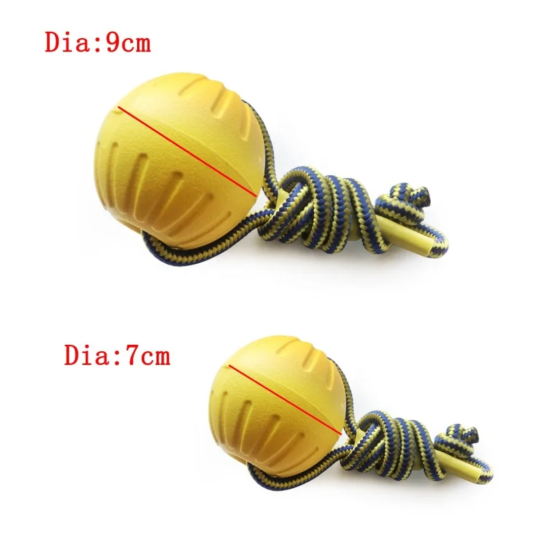 Bola de Brinquedo para Cães de EVA com Corda 7/9 cm Flutuante - Imagem 4