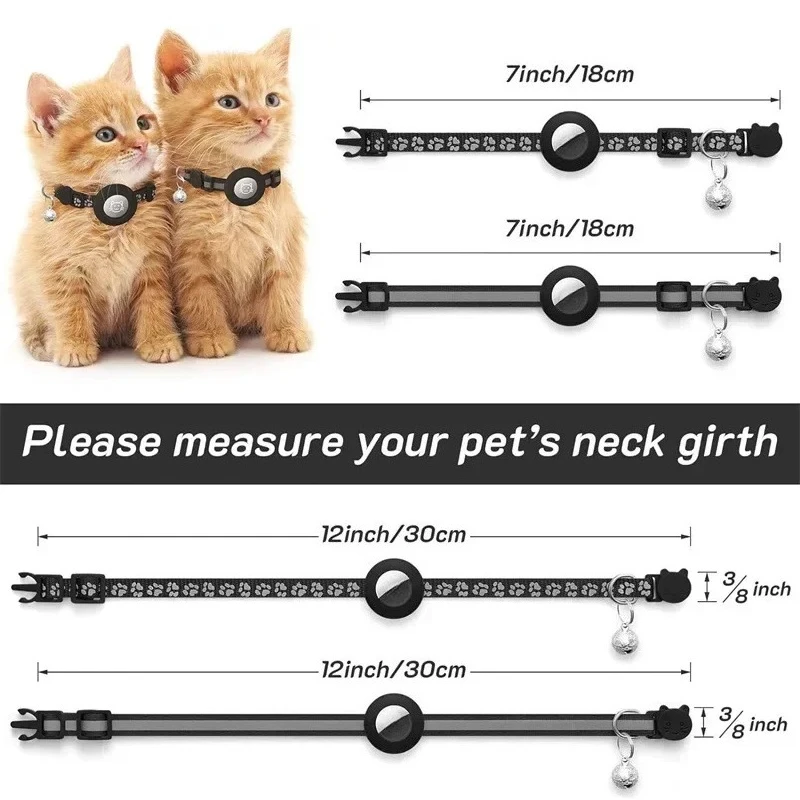 Coleira para Gato com Suporte AirTag, Ajustável e Refletiva - Imagem 3