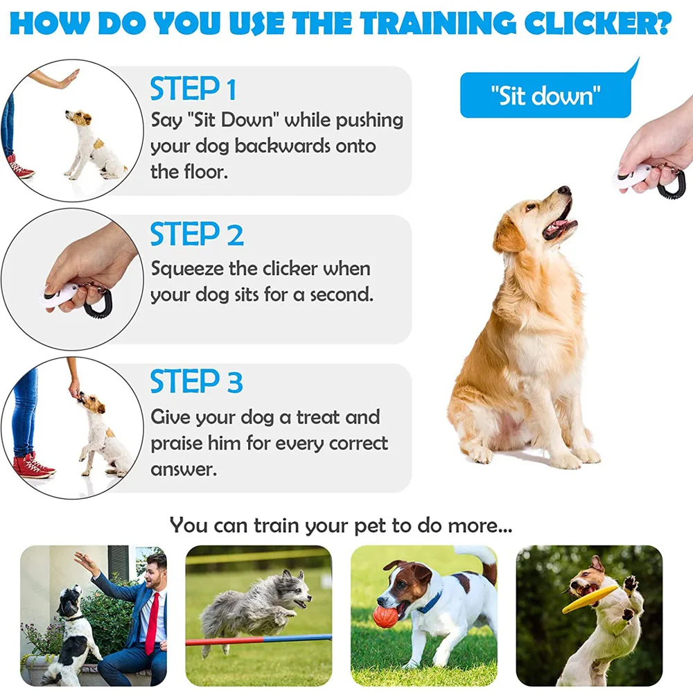 Clicker de Treinamento para Cães com Alça de Pulso Ajustável - Imagem 3