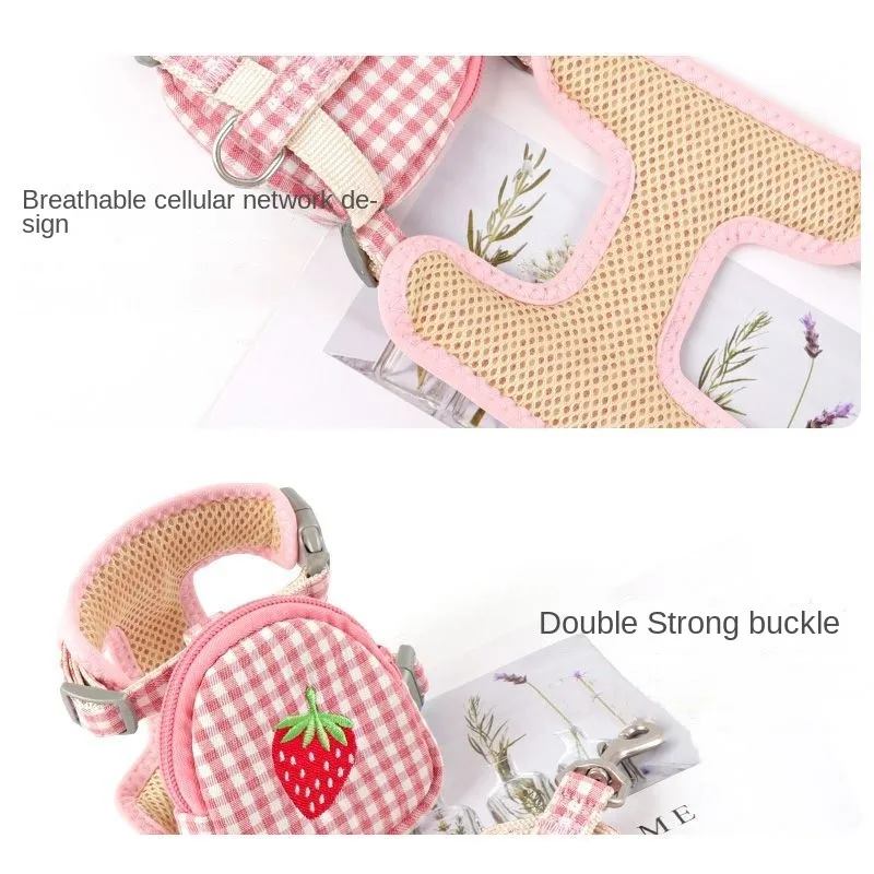 Arnês com Mochila para Gatos e Cães Pequenos Ajustável no Pescoço e Peito - Imagem 3