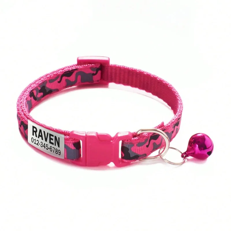 Coleira para Gatos e Cães Pequenos de Nylon com Placa Personalizável - Imagem 2