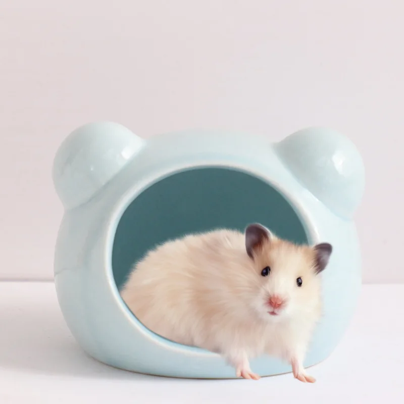 Ninho de Cerâmica para Hamster e Ursos Dourados Branco - Imagem 2