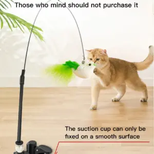 brinquedo de pena para gato com ventosa