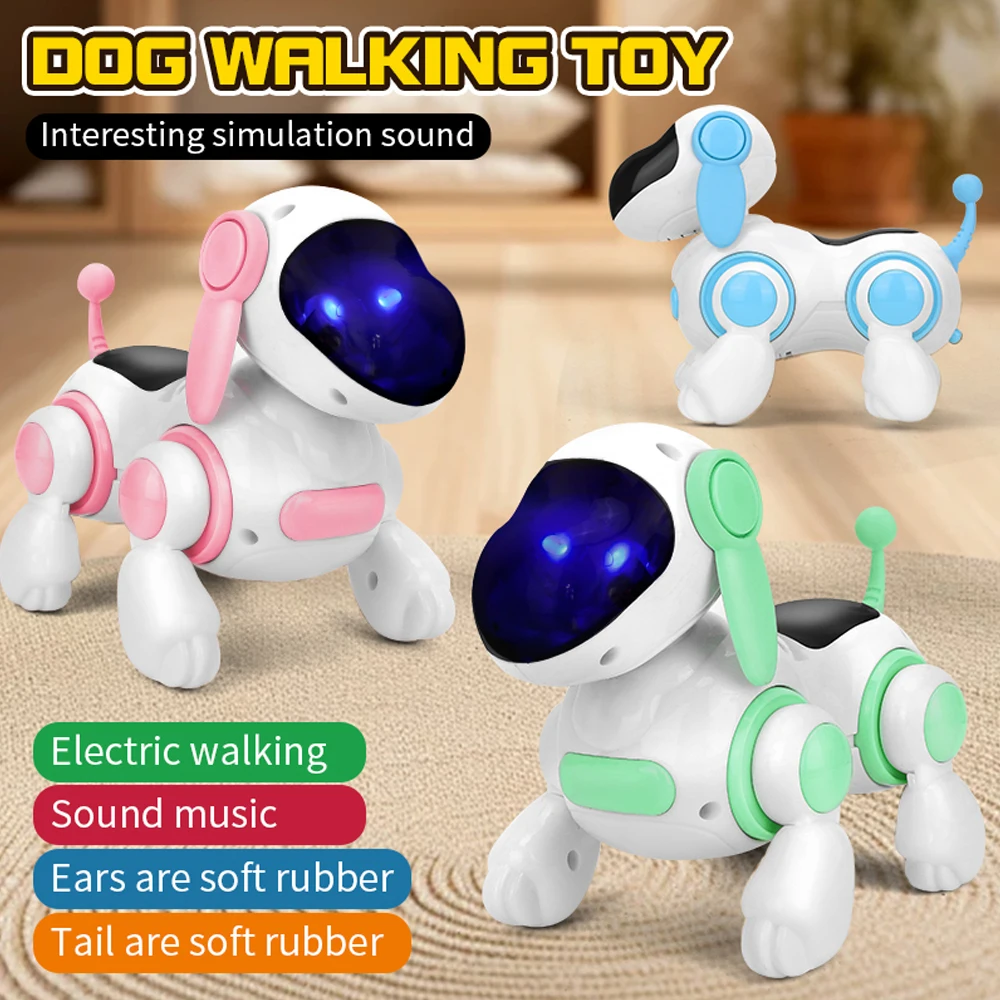 Cão Robótico Interativo Azul com Luz e Som - Imagem 2
