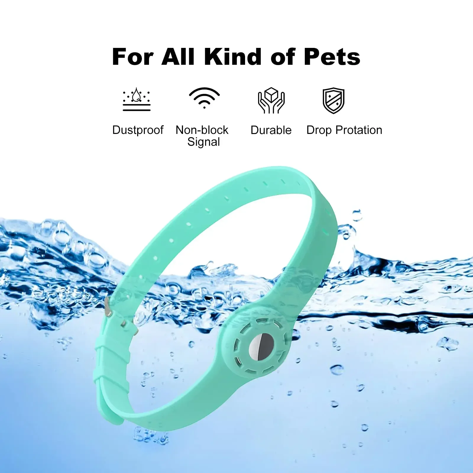 Coleira de Silicone para Gatos e Cães com Suporte para AirTag Ajustável - Imagem 3