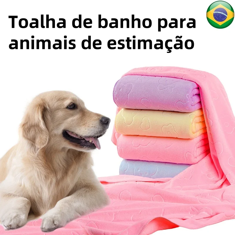 toalha de banho para cães e gatos microfibra