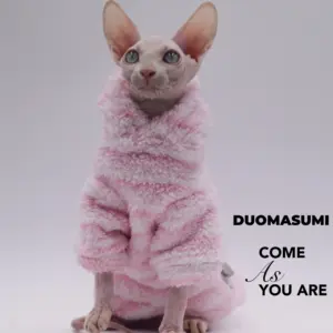cardigan pet de fleece para gato sem pelo