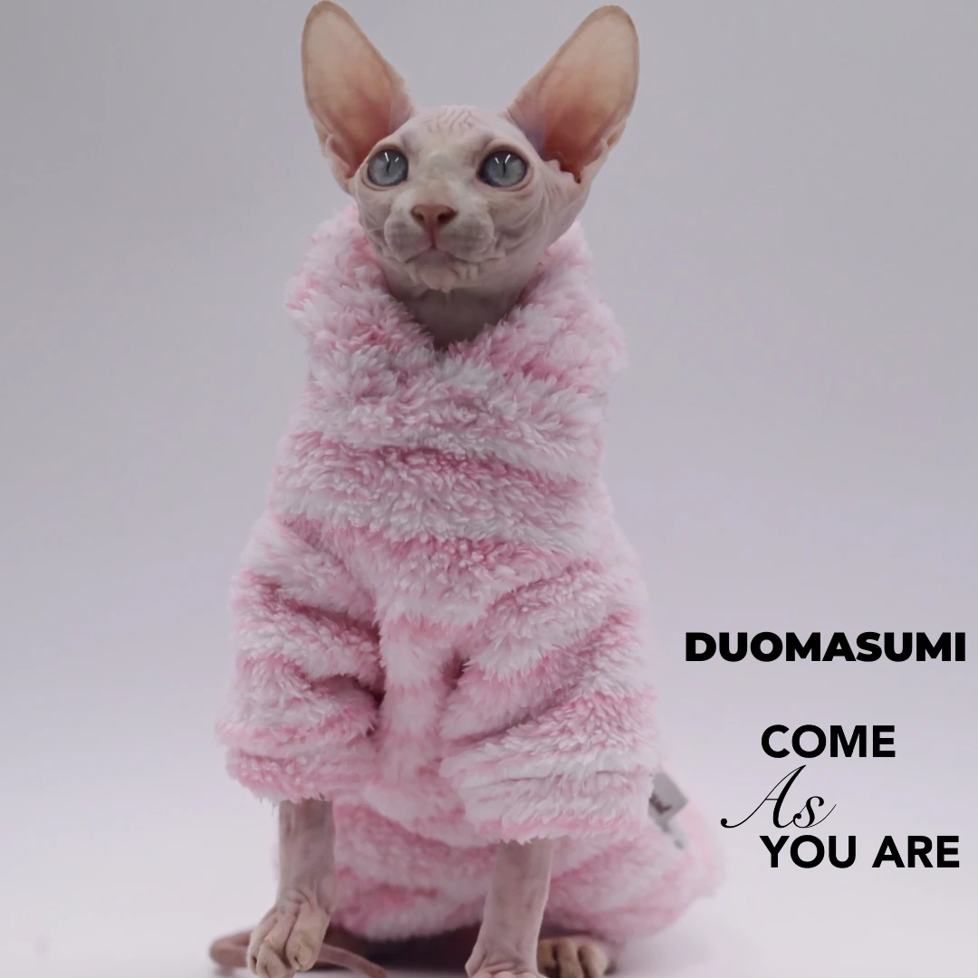 cardigan pet de fleece para gato sem pelo