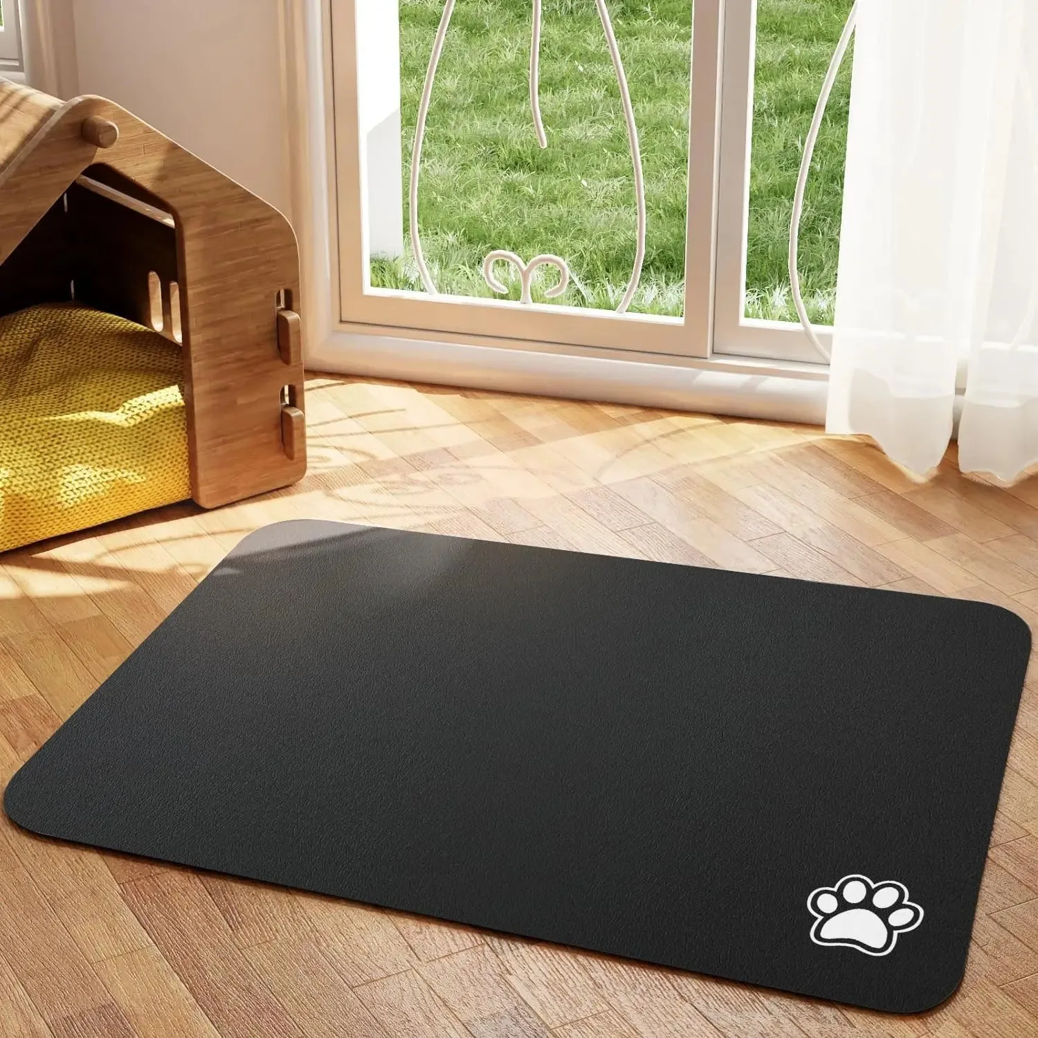 Tapete para Comedouro de Cães e Gatos Absorvente com Base Impermeável - Imagem 6
