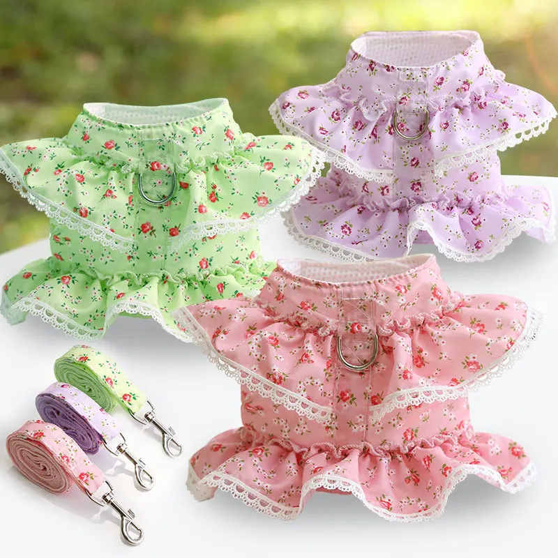 Coleira Peitoral para Cães e Gatos Pequenos com Estampa Floral - Image 6