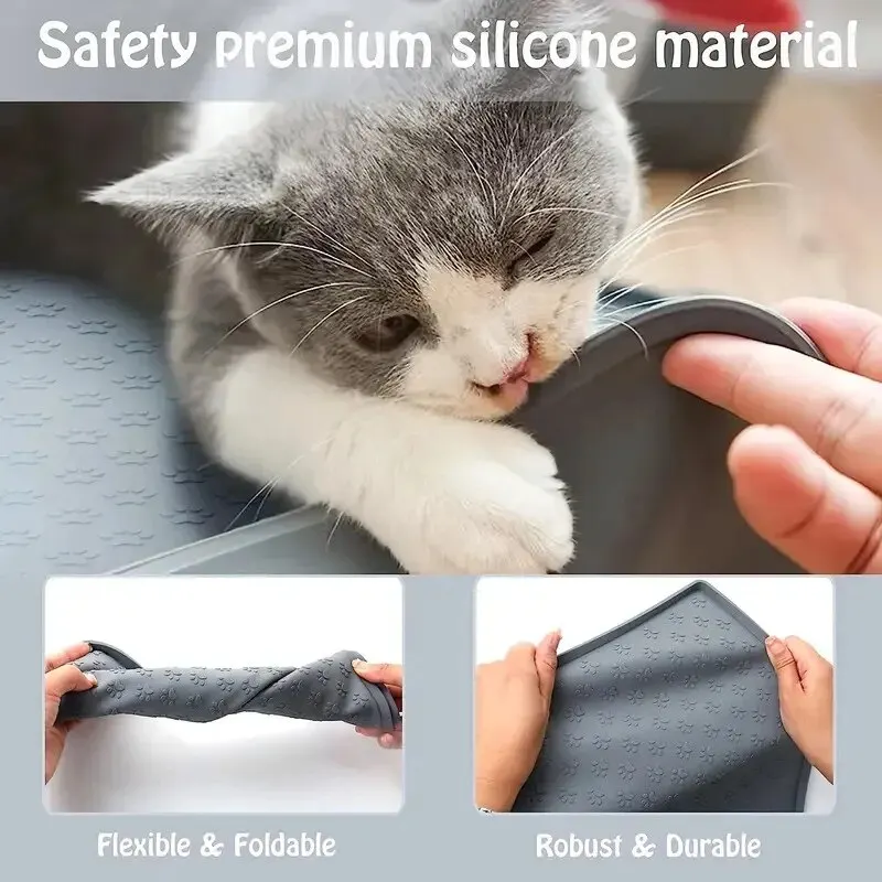 Tapete de Alimentação para Cães e Gatos de Silicone Antiderrapante - Imagem 4