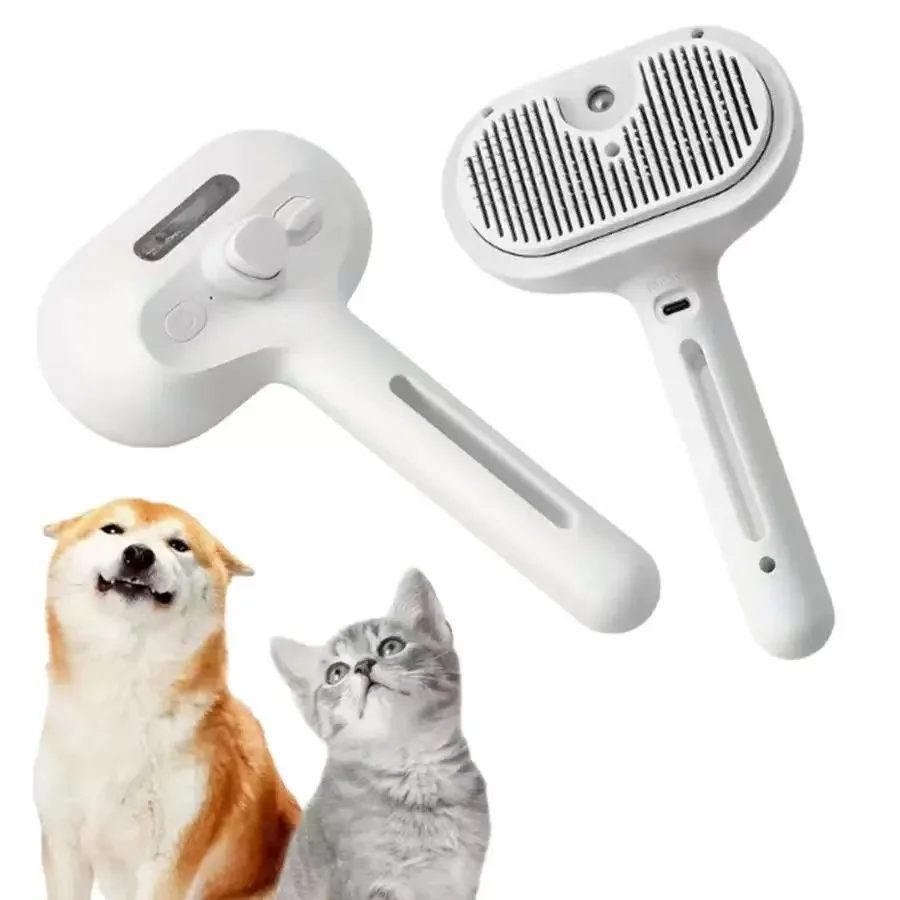 Escova de Vapor para Cães para Tosa na cor Cinza - Imagem 2