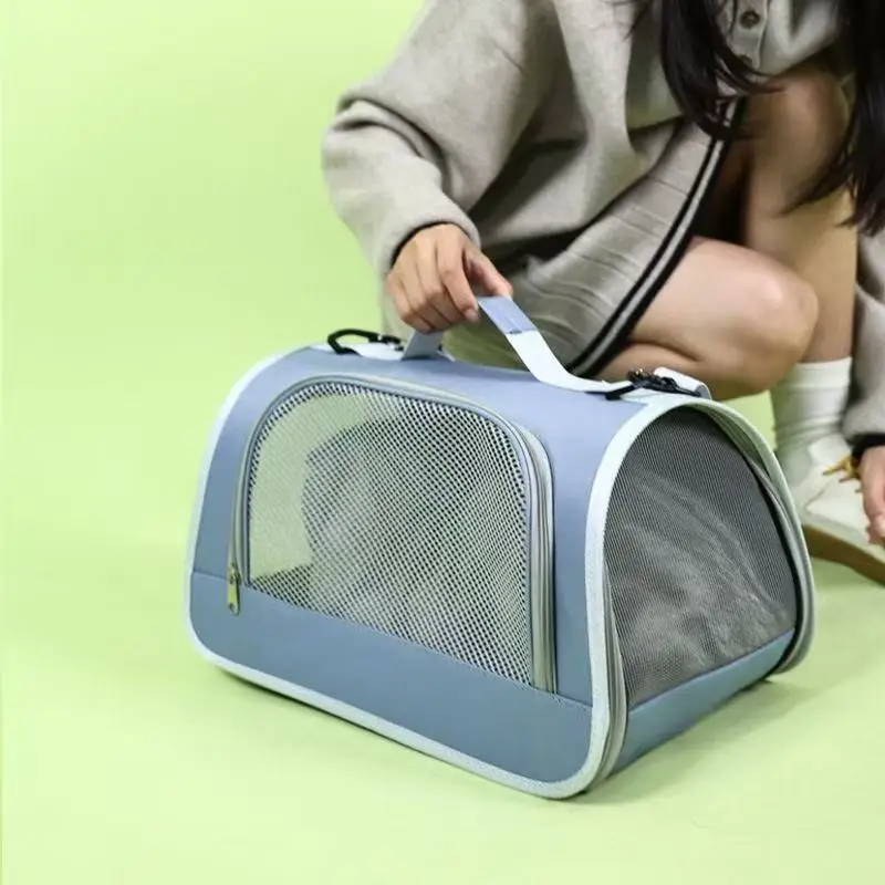 Bolsa de Ombro para Viagem Pet Respirável Azul - Imagem 6