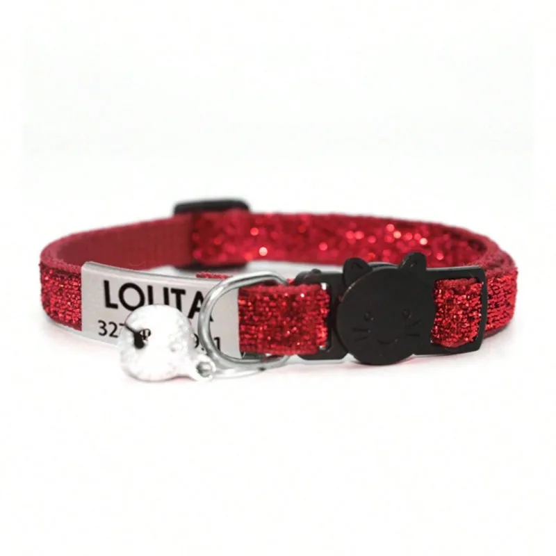 Coleira para Gato com Glitter e Placa de Identificação Personalizada - Image 2