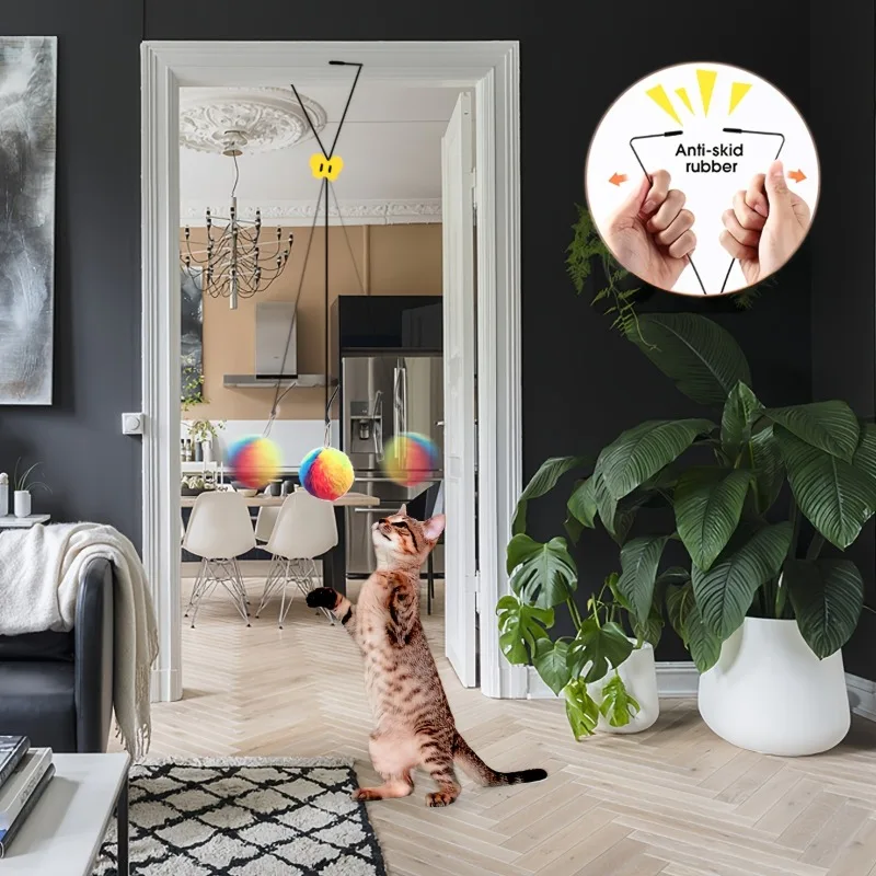 Brinquedo Interativo para Gatos com Bolas Coloridas e Gancho Ajustável - Imagem 2