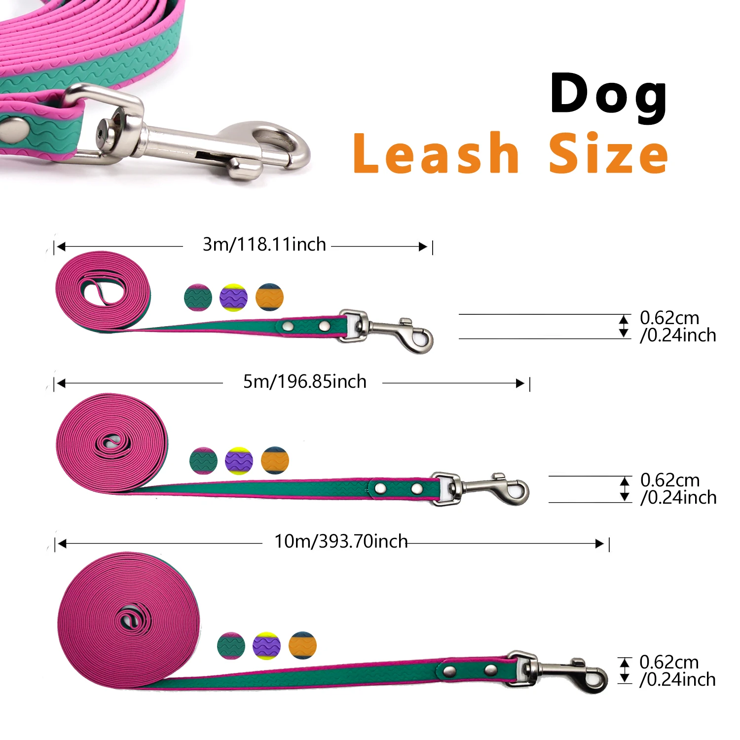 Coleira para Cães Pequenos e Médios de PVC Bicolor à Prova d'Água - Imagem 5