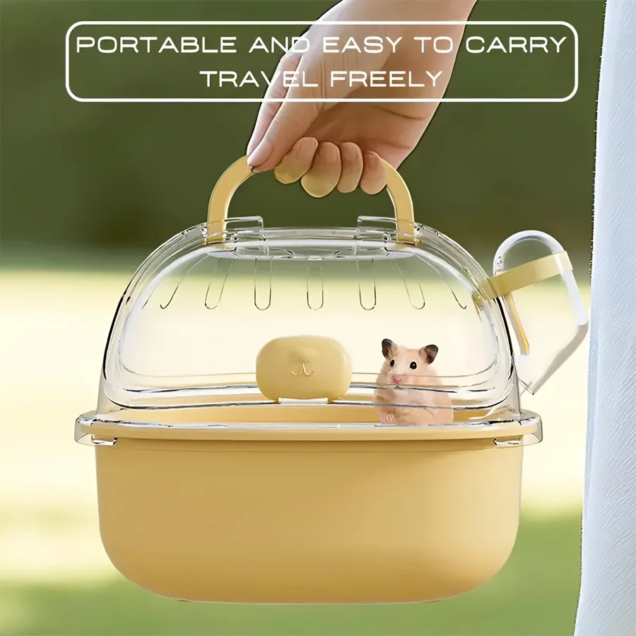 gaiola portátil para hamster com garrafa de água