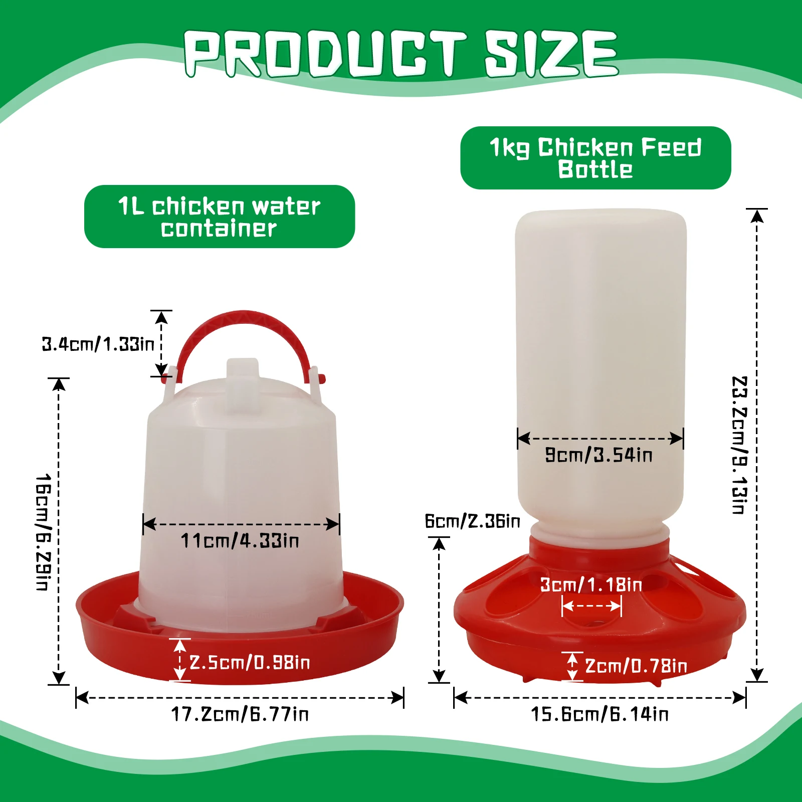 Bebedouro e Comedouro Automático para Aves 1L/1kg para Galinhas - Imagem 5