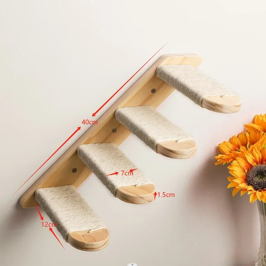 Prateleira de Escalada para Gatos de Parede com Corda de Sisal Reversível - Imagem 4