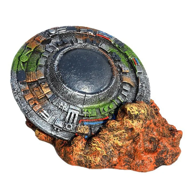 Ornamento de Aquário Nave Espacial em Resina 15,5 cm Fácil de Limpar - Imagem 2