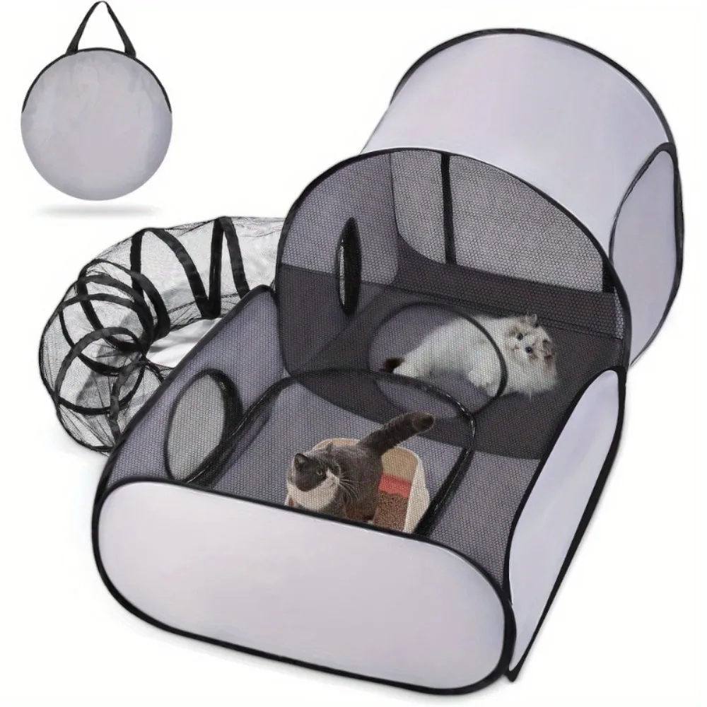 Tenda Dobrável para Gatos com Túnel 160x80x75cm para Gatos e Cães Pequenos - Imagem 3