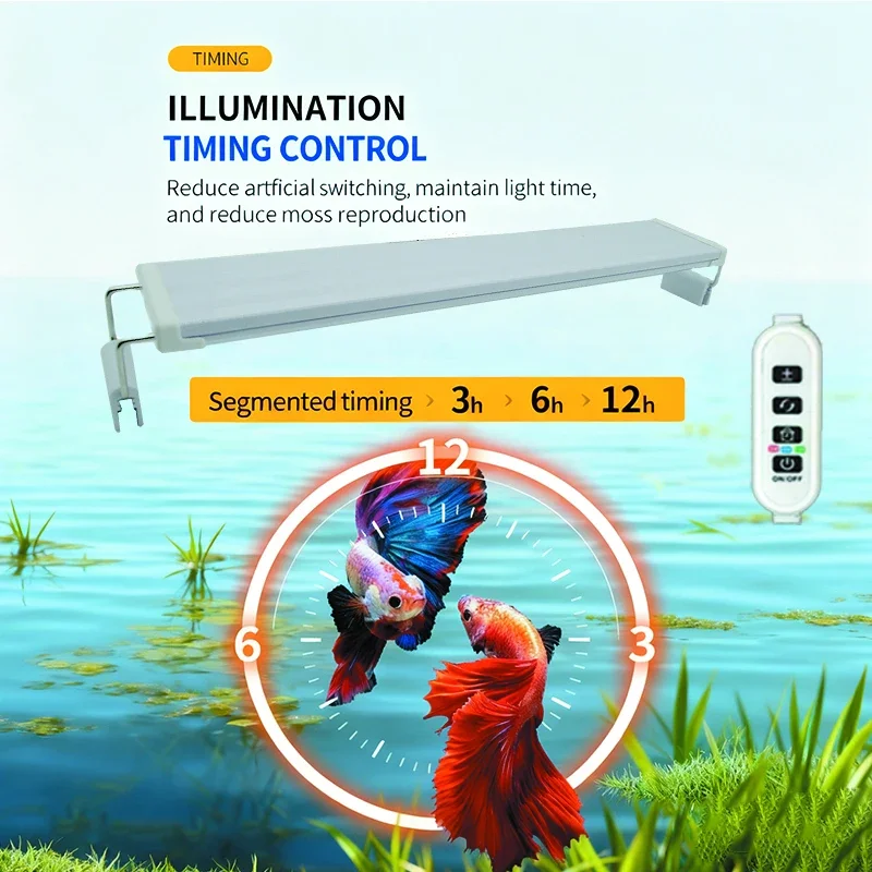 Luz de Aquário LED USB com Temporizador e Clipe Retrátil - Imagem 4