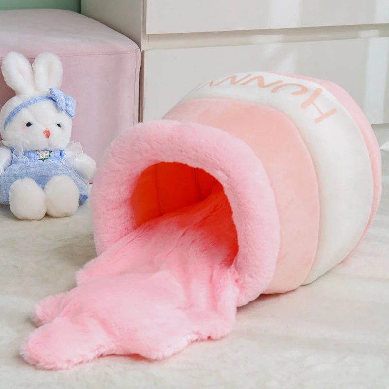 Cama para Gatos e Cães Pequenos Tipo Ninho Rosa - Imagem 2