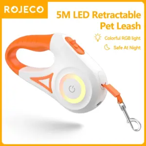 coleira retrátil para cães com led