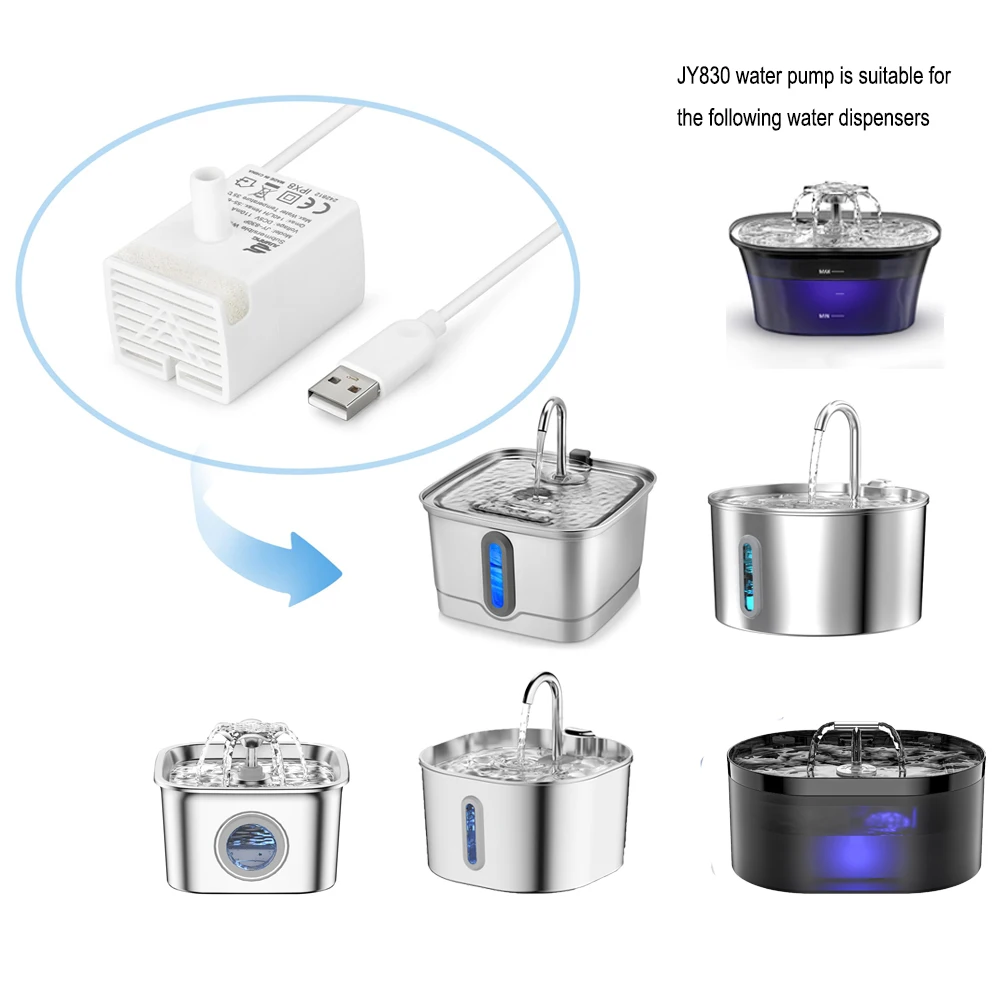 Bomba de Água USB para Fonte de Gatos com Luz LED - Image 6