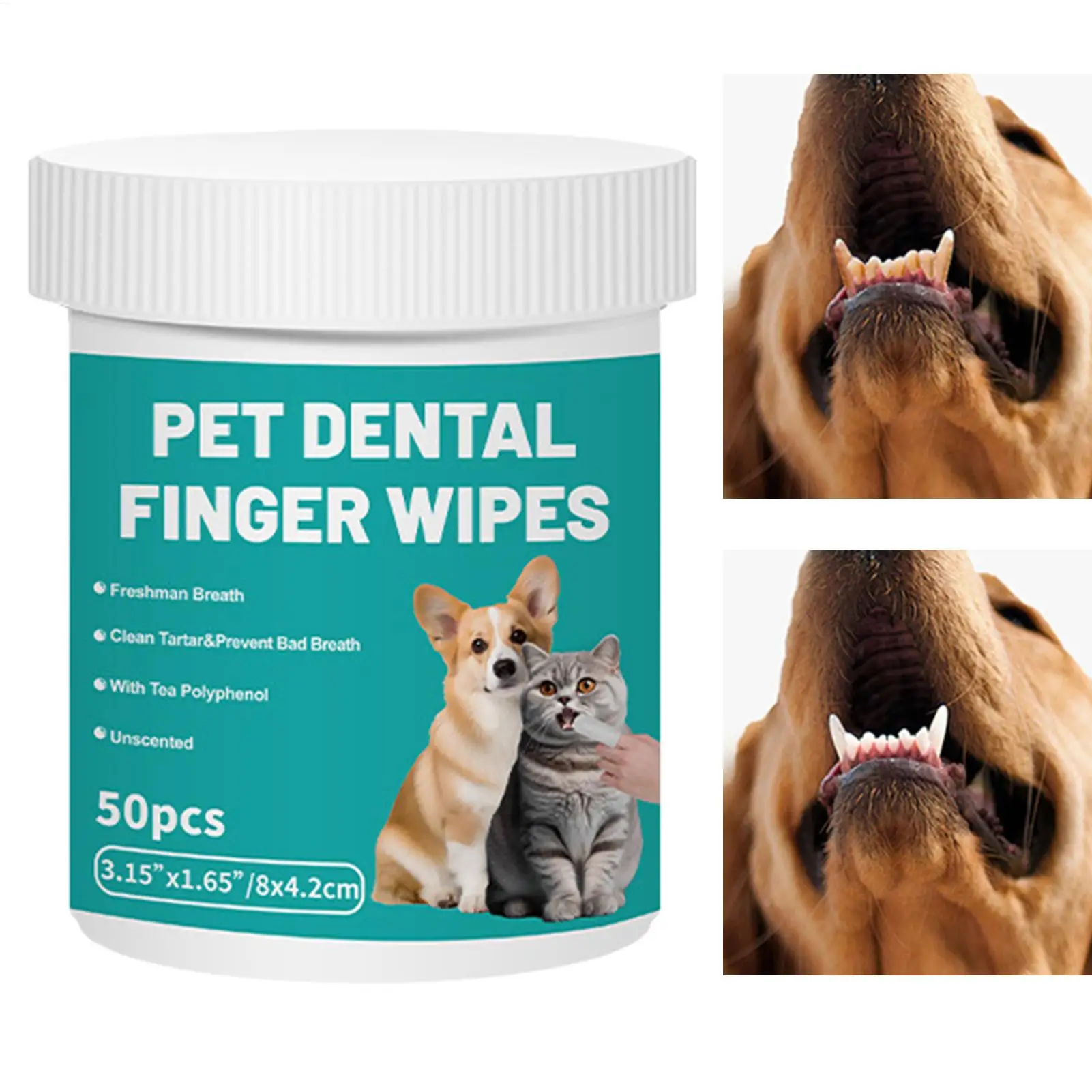 Toalhetes Descartáveis para Dentes de Cães 50 Unidades Macios para Uso Diário - Imagem 3