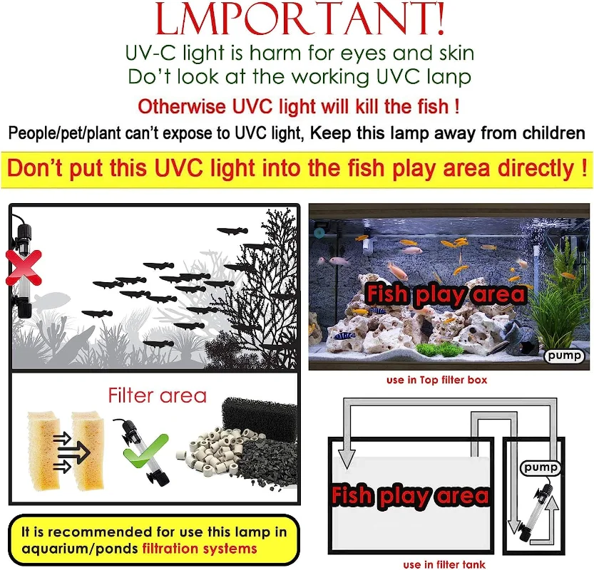 Lâmpada UV para Aquário com Temporizador 11W para Limpeza da Água - Imagem 4