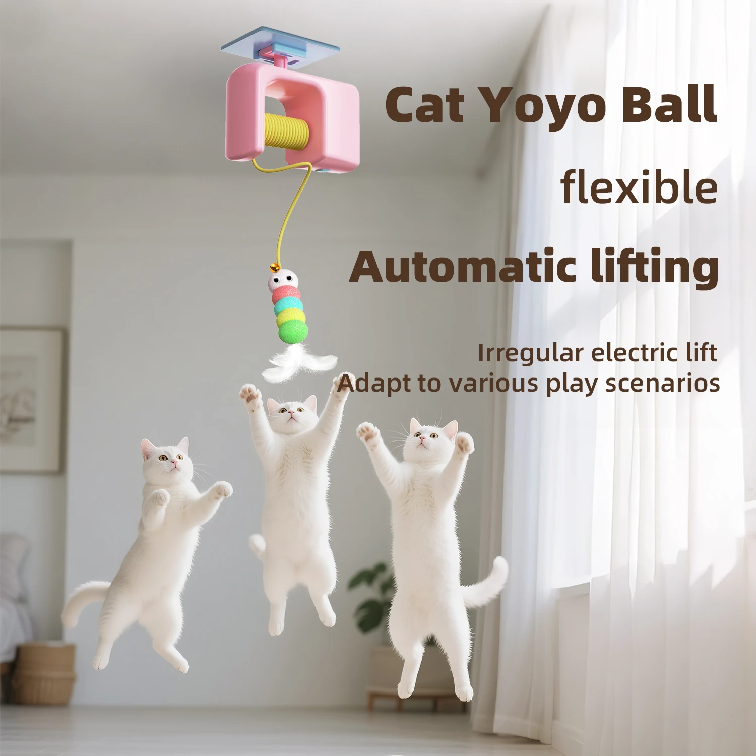 Brinquedo Elétrico para Gatos Pássaro Voador Recarregável para Porta - Imagem 2