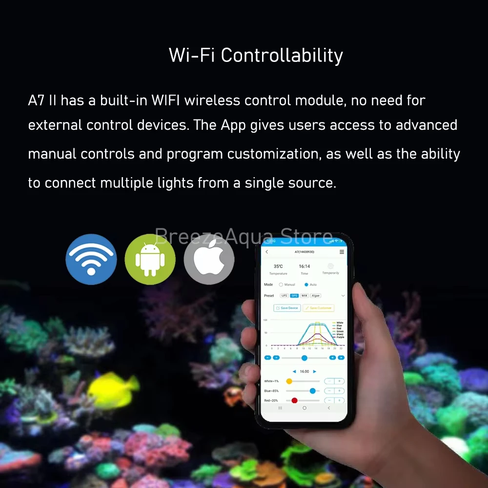 Luz LED para Aquário de 100W com Controle por APP WiFi - Image 6