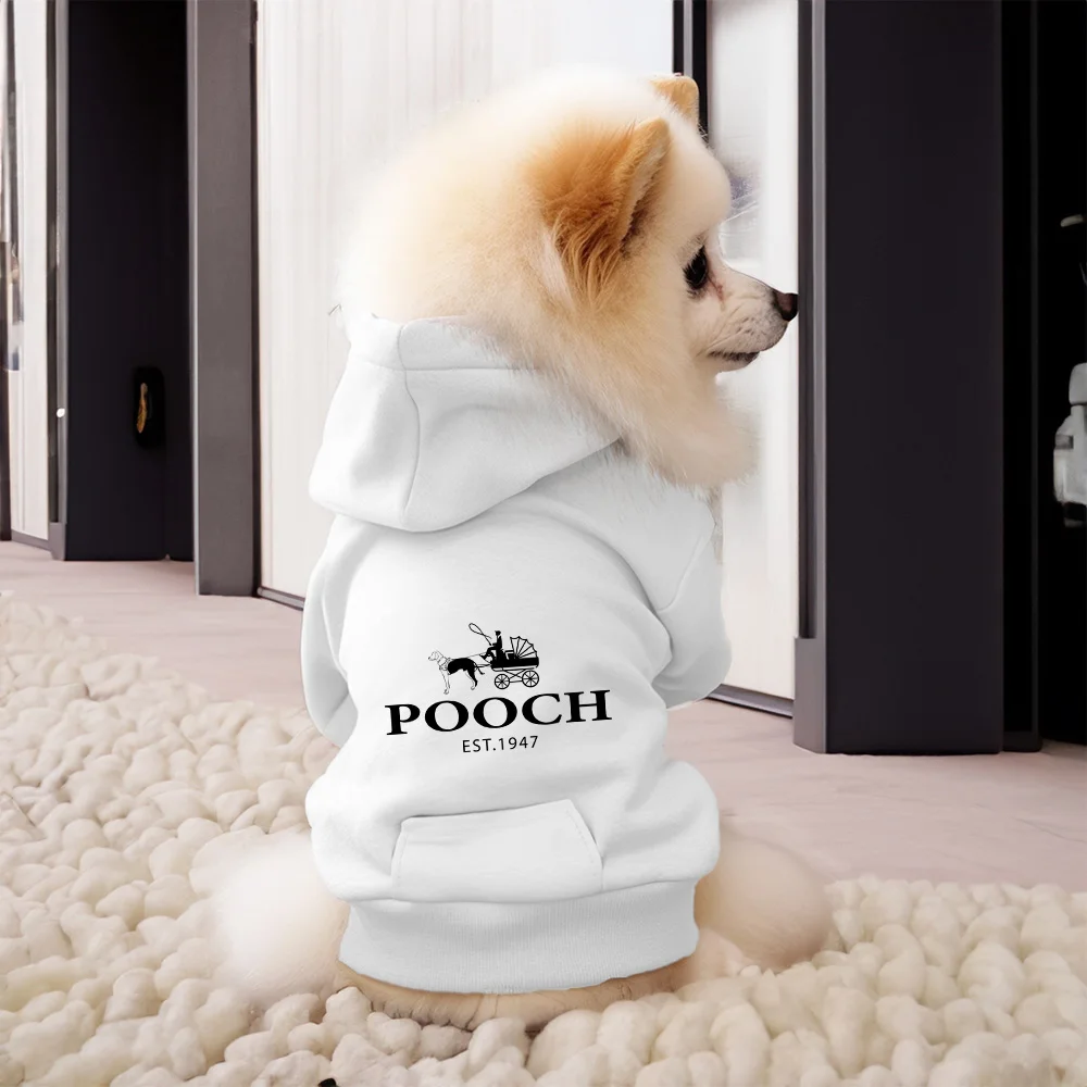 roupa com capuz de lã para cães pequenos