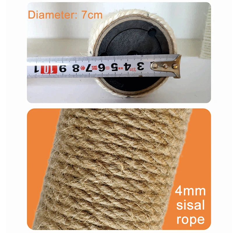Poste Arranhador para Gatos de Sisal com 7 cm de Diâmetro - Imagem 6