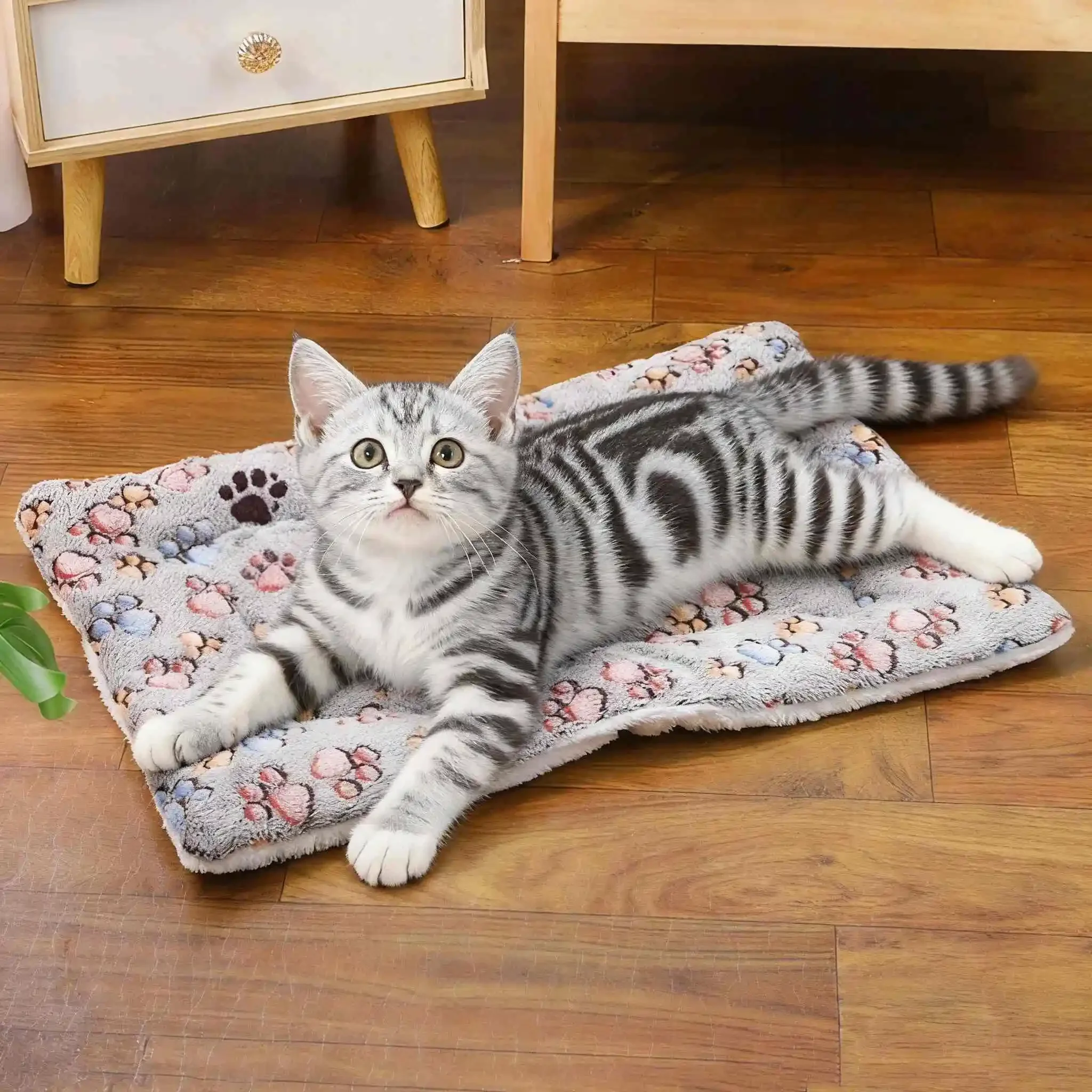 Cama Tapete para Cães e Gatos Lavável de Pelúcia Flanela - Imagem 3