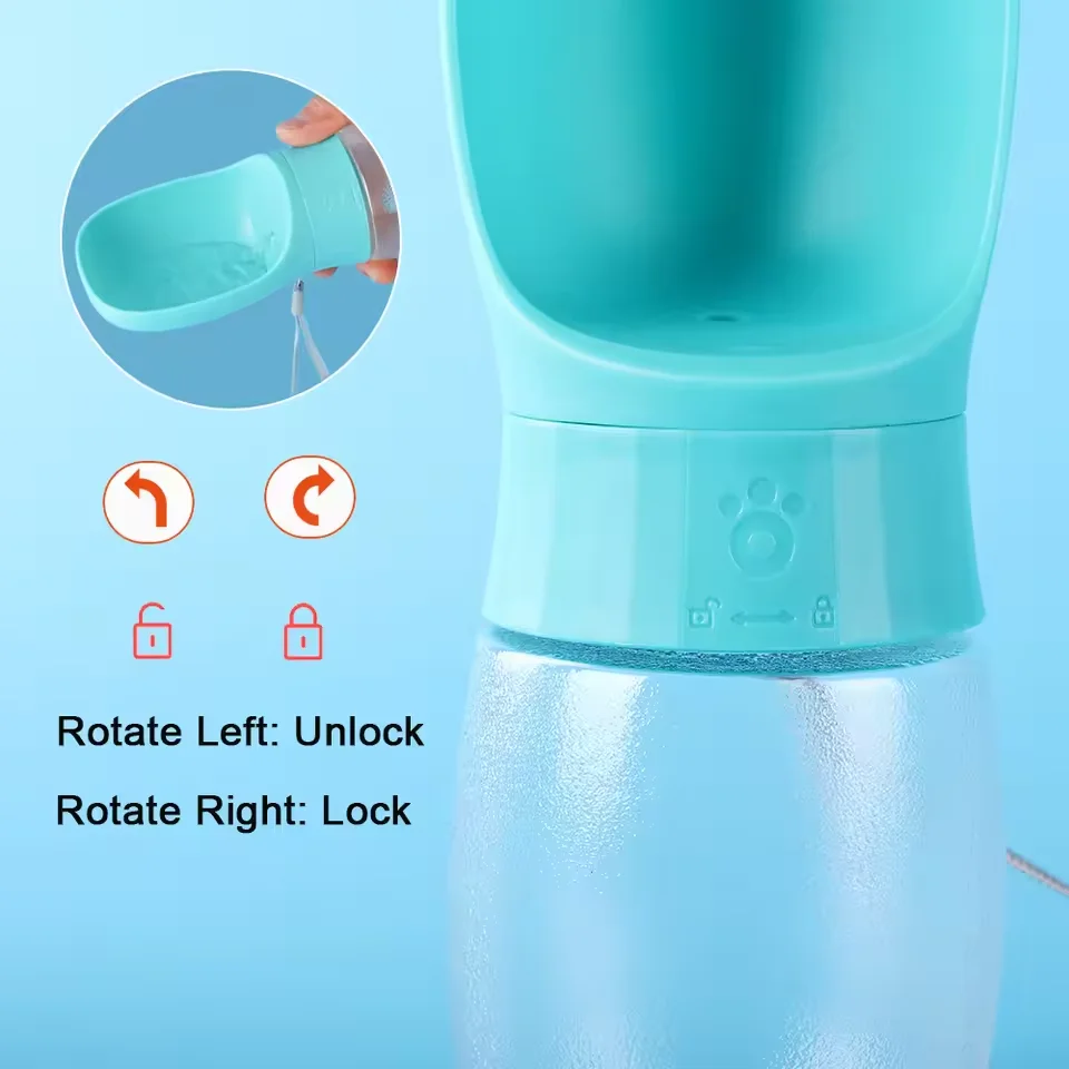 Garrafa de Água Portátil para Cães e Gatos 500ml com Tigela Integrada - Imagem 3