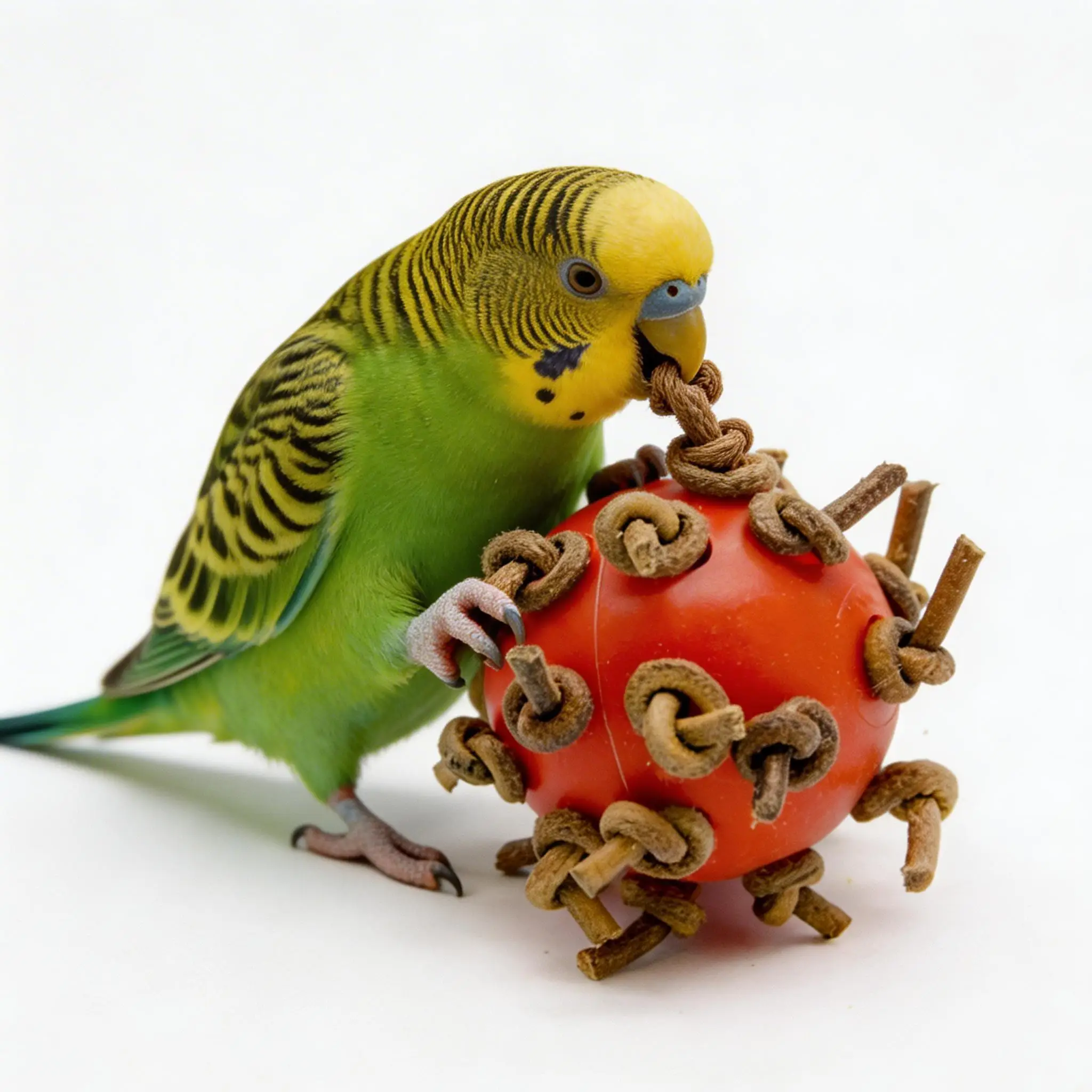 Brinquedo de Mastigar para Pássaros com Nós 4-5 cm de Plástico e Couro - Imagem 3