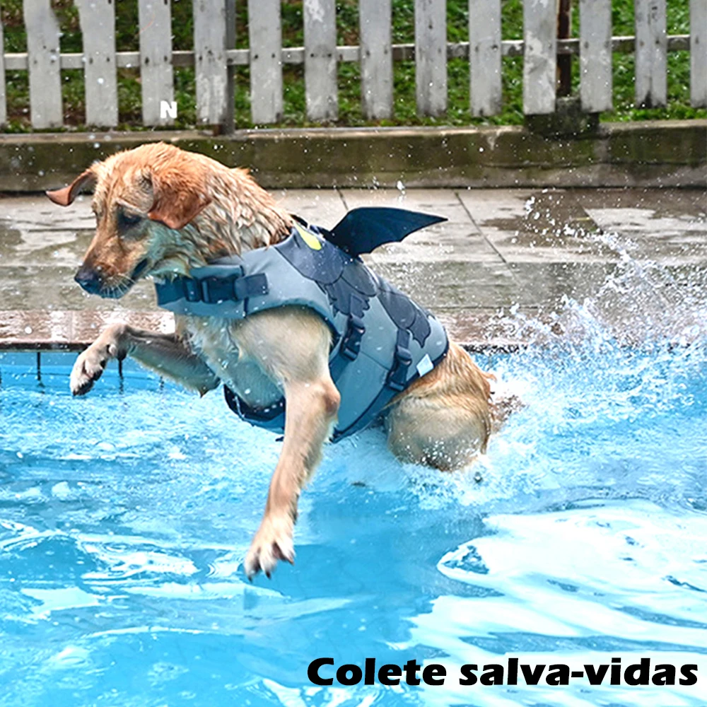 Colete Salva-Vidas para Cães com Estampa Tubarão para Natação - Image 2